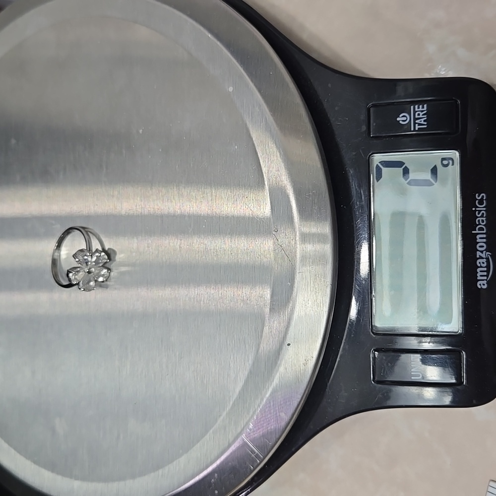 Sterling Silver 925 Rhinestones Floral Ring Size 6 Weigt 2g - Picture 13 of 17